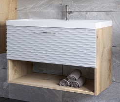 Stella Polare Мебель для ванной Ундина 70 подвесная белая матовая/бунратти – фотография-4
